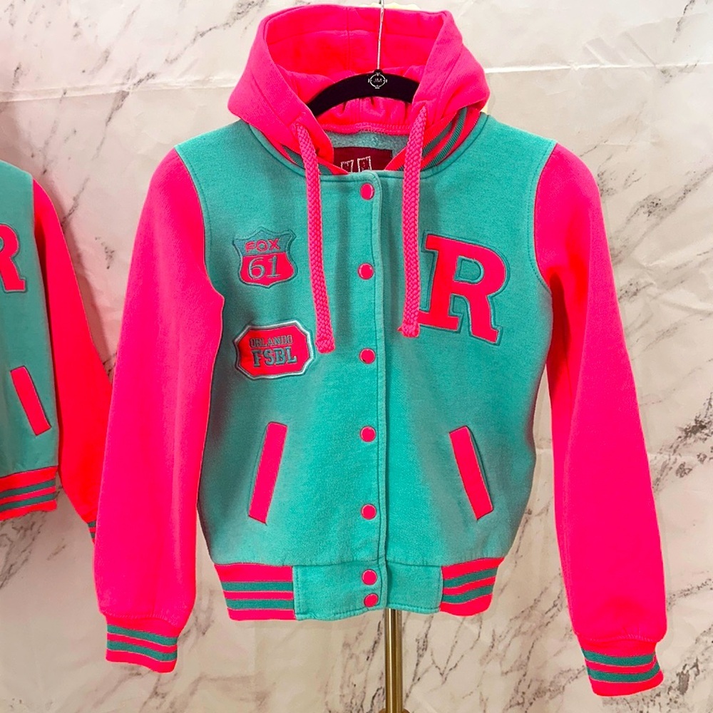 Urban Kids Letter-jacket style embroidered‎ girls hoodie size 10 & 12